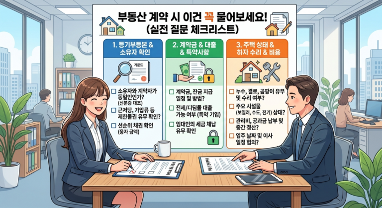 부동산 계약 시 이건 꼭 물어보세요! (실전 질문 체크리스트)