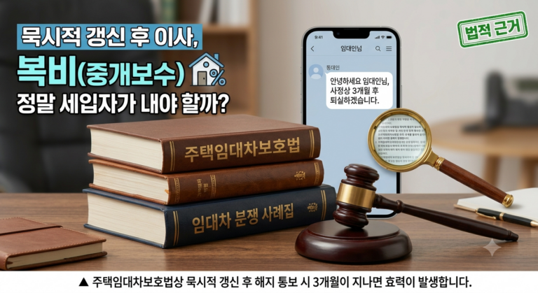 [싹싹모아] 묵시적 갱신 후 중도 퇴실, 복비(중개보수) 정말 세입자가 내야 할까요? (현직 중개사도 놓치기 쉬운 법적 진실)